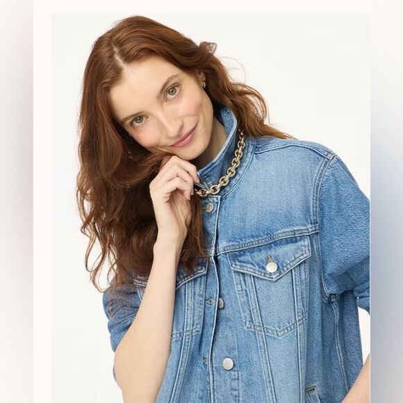 NWT J CREW Factory Relaxed denim jacket - Picture 6 of 7
